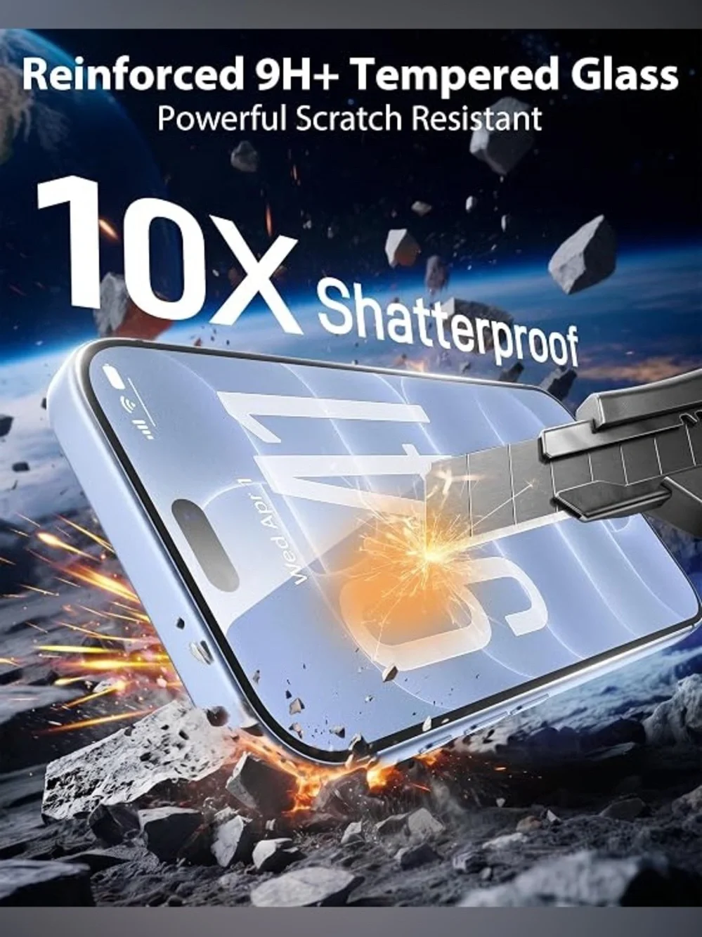 Mkeke 3 Pack Screen Protector for iPhone 18 Pro, 9H+ Tempered Glass